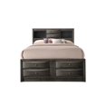 thumbnail image 5 of Contemporary King Size 4pc Bedroom Set Storage Drawers Bed Dresser 2x Nightstands Grey Finish Wooden Furniture, 5 of 6