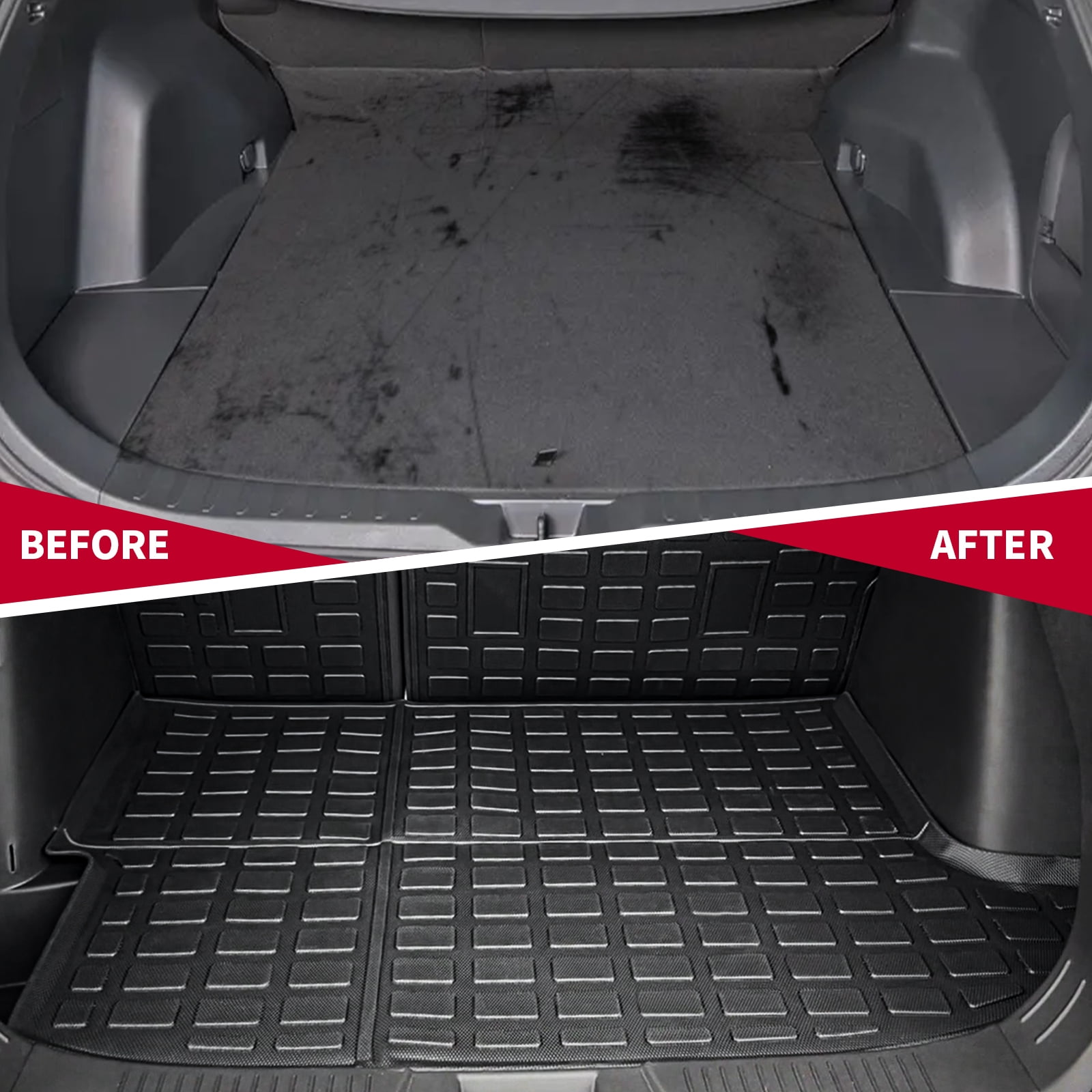 DIKSOAK Original Cargo Liner and Backrest Mats for the 2020-2025 Ford Explorer - Custom Fit Trunk Mat and Backrest Mats - All Weather Protection Anti-Skid Car Mats for Explorer
