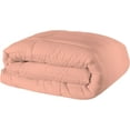 thumbnail image 4 of 3 Piece Luxury Long Box Pattern Comforter By D.N.G. BEDDINGS Set Premium Super Soft, All Season, 800 Thread Count, 100% Egyptian Cotton, Oversized Super King Size Peach Color, 4 of 5