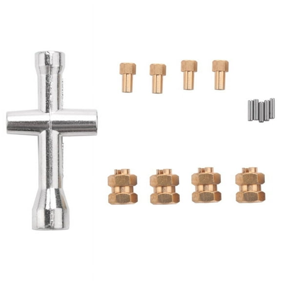 4Pcs Brass Extended 7mm Hex Wheel Hubs Combiner 4mm Widened for AXIAL SCX24 90081 1/24 RC Crawler Car Upgrades Parts