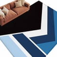 thumbnail image 2 of Black Blue Lines Washable Living Room Rugs 5'x7', Geometric Abstract Black Dark Blue Texture Low Pile Throw Large Area Rugs Non-Slip Sturdy Edge Binding Carpet for Dining Room Bedside Kitchen, 2 of 9