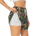 thumbnail image 2 of Disketp Snake And Flower Print Women's Shorts Workout Shorts for Athletic Gym Running Shorts with Phone Pockets XX-Large, 2 of 8