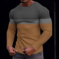 thumbnail image 2 of Mens Waffle Long Sleeve Shirt Crew Neck Thermal Underwear Casual Pullover Knit Fitness Loungewear Top, 2 of 5