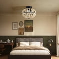 thumbnail image 6 of Boho Chic Beaded Fan Chandelier in Oak White - Mini 18.1in Lighting Fixture for Home Decor, 6 of 11