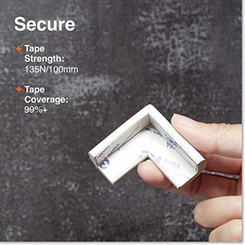 Slimfit Corner Edge Protector for Baby Proofing (Small 18ft Edge 8 Corners), Furniture Safety Bumper Guard, Soft NBR Rubber Foam, 3M Adhesive, Oyster White (Off White)