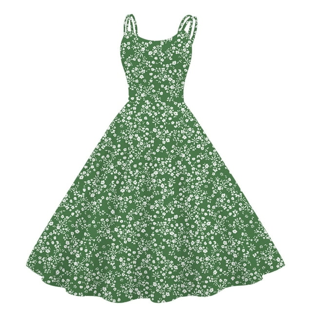 TJAZFJPA Robes d'Automne pour Femmes Robes Vintage pour Femmes Sans Manches Longueur Genou Rétro Ligne A Évasée Swing Formelle Bal Robe de Soirée Femmes Robe de Soirée Élégante Robe Ligne A Femmes