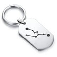 thumbnail image 1 of Stainless Steel Taurus (Bull) Astrology Constellation Dog Tag Keychain Circle Ring, 1 of 2