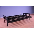 thumbnail image 3 of Woodbury Full Size Futon Sofa With Suede Innerspring Mattress, Black Painted Hardwood Frame, 3 of 3