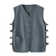 thumbnail image 2 of Camiseta sin mangas con cuello en V para hombre, cómoda, lisa, sin mangas, con botones, cuello en V, informal, de poliéster, 2 of 3