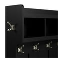 thumbnail image 3 of Woodland 24W Hall Tree & Shoe Bench w/ Drawer in Black Oak - Engineered Wood, 3 of 8