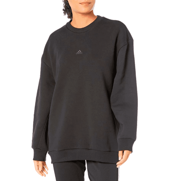 Adidas Women's All SZN Fleece Oversized Crew Sweatshirt Black XL