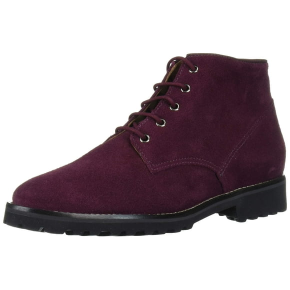 Driver Club USA Women's Leather EVA Lightweight Technology Lace-Up Ankle Boot, Wine Suede, 5 M US