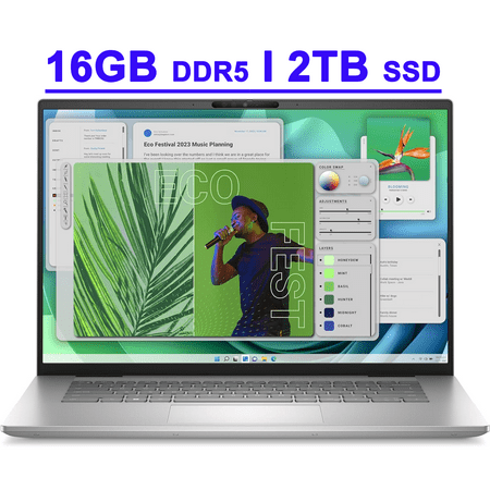 Dell Inspiron 16 Plus 7630 Premium Creator Laptop 16" 2.5k 120Hz Intel 10-core i7-13620H 16GB DDR5 2TB SSD GeForce RTX 4060 Backlit Fingerprint Thunderbolt FHD IR Webcam Long-Lasting Battery Win11Pro