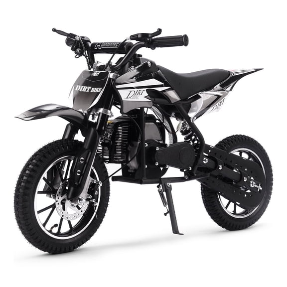 TOXOZERS 50cc Dirt Bike for Kids,Mini Pit Bike for Boys and Girls 8＋,25 MPH Off Road Motor－cycle with Disc Brakes,14＂ Knobby Tires，Black