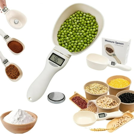 Electronic Measuring Cup, Digital Measuring Spoon with LCD Display, 5-in-1 Smart Scale for Food Pet Feeding, Converts Units g/ml/oz, 800g Capacity