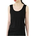 thumbnail image 2 of Otvok Womens Tank Top Solid Color Round Neck Casual Loose Fashion Sleeveless Tops, 2 of 6