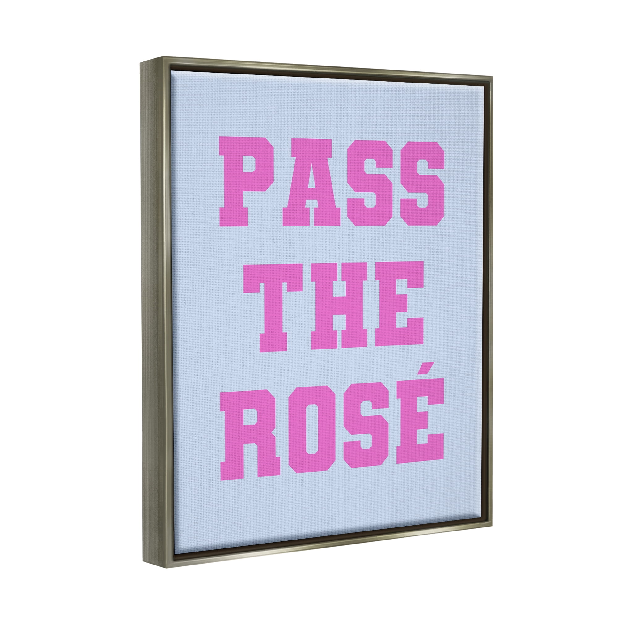 Stupell Industries Pass the Rose Phrase Inspirational Painting Gray Floater Framed Canvas Art Print Wall Art, 17 x 21