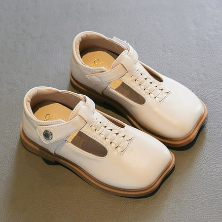 

DancePeanut Kids Girls Summer Autumn Elegant T-Strap Hook & Loop Casual Shoes For Children Flat Shoes Size 21-30