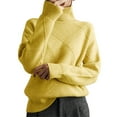 thumbnail image 2 of Womens Sweaters For Women Sweaters Turtleneck Loose Casual Literary Knit Pullover Sweater Soft Knitting Cotton Material Autumn Winter Fashion Fall Sweaters For Women, 2 of 8