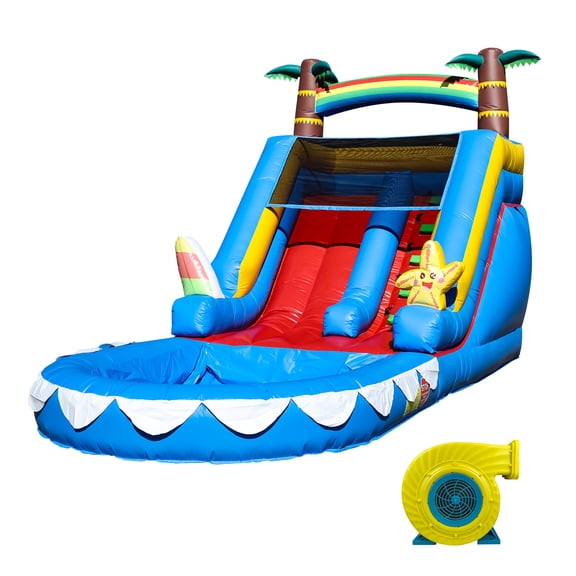 Relunch 21FT Commercial Inflatable Water Slide PVC Tarpaulin Backyard Water Park Slide with Blower for Kids Adults Party 21x9x12ft