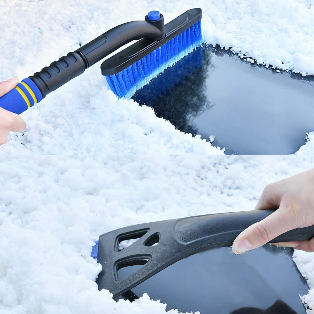 Non Scratch Wareorigin 35” Snow Brush with Ice Scraper Extendable for Car Truck SUV Auto Windshield Long Extendable Handle 