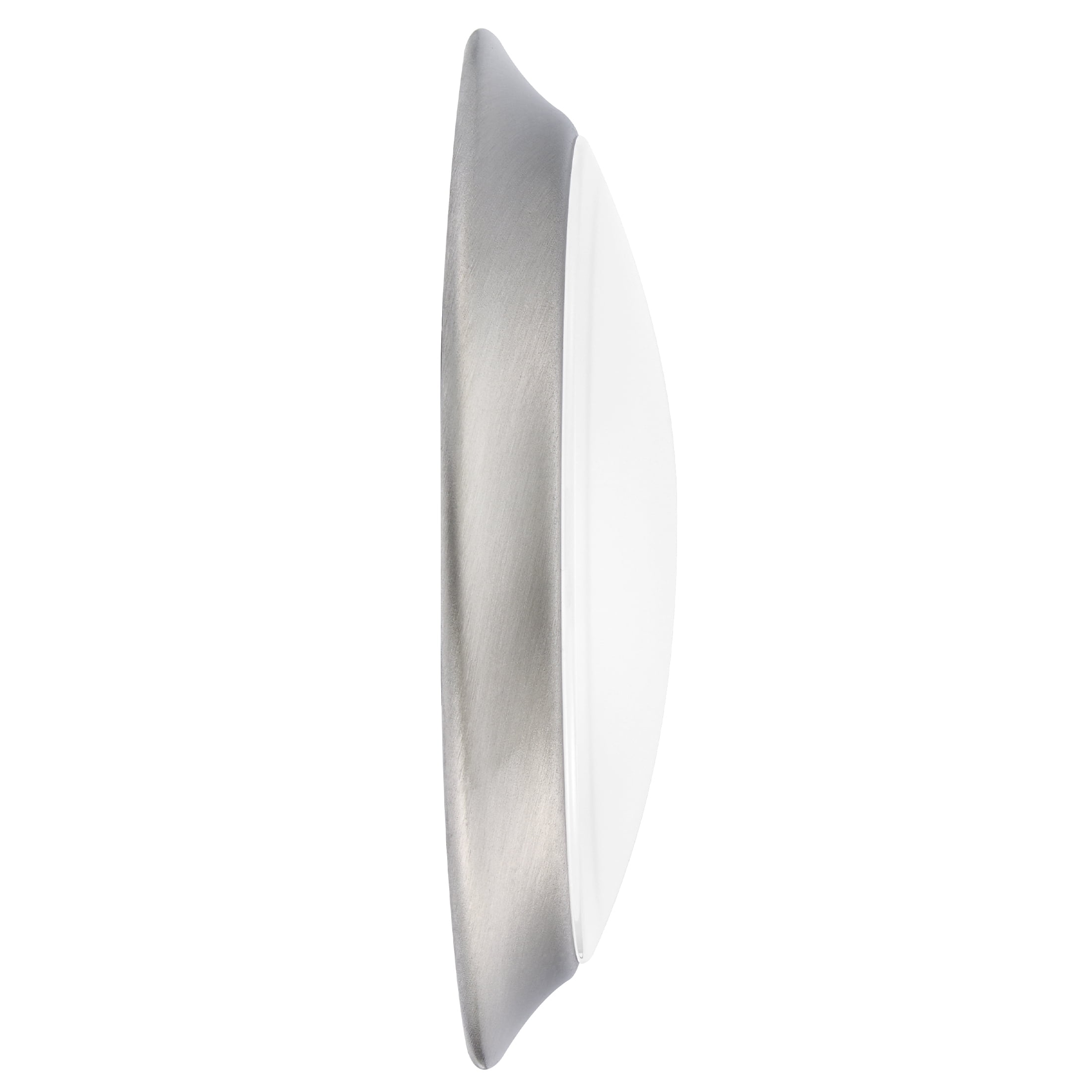 Maxxima 7 in. Satin Nickel Slim Round LED Flush Mount Ceiling Light Fixture, LED Disk Light 900 Lumens, Warm White 3000K Dimmable Dome Closet Light, Suitable for Pantry, Mudroom, Foyer and Hallway
