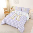 thumbnail image 2 of Castle Fairy Gold Letter R Queen Comforter Set 3pcs for Girls,Geometric Checkered Bedding Comforter Set, 2 of 6