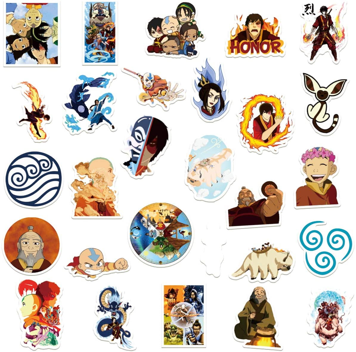 The Last Airbender Stickers | 50 PCS | Vinyl Waterproof Stickers for  Laptop,BumperSkateboard,Water Bottles,Computer,Phone, Avatar Stickers for