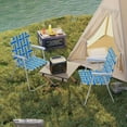 thumbnail image 4 of Costway Folding Beach Chairs Set of 6 with Armrests for Adults Loads up to 330 LBS Blue, 4 of 10