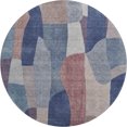 thumbnail image 2 of Addison Rugs Mayfield Premium Machine Washable Transitional Stripes Blue Round Rug, 8' x 8', 2 of 5
