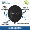 thumbnail image 3 of Globos Negros de 9 pulgadas 100 pzas Tilco Balloons Globo de Látex Redondo, 3 of 3