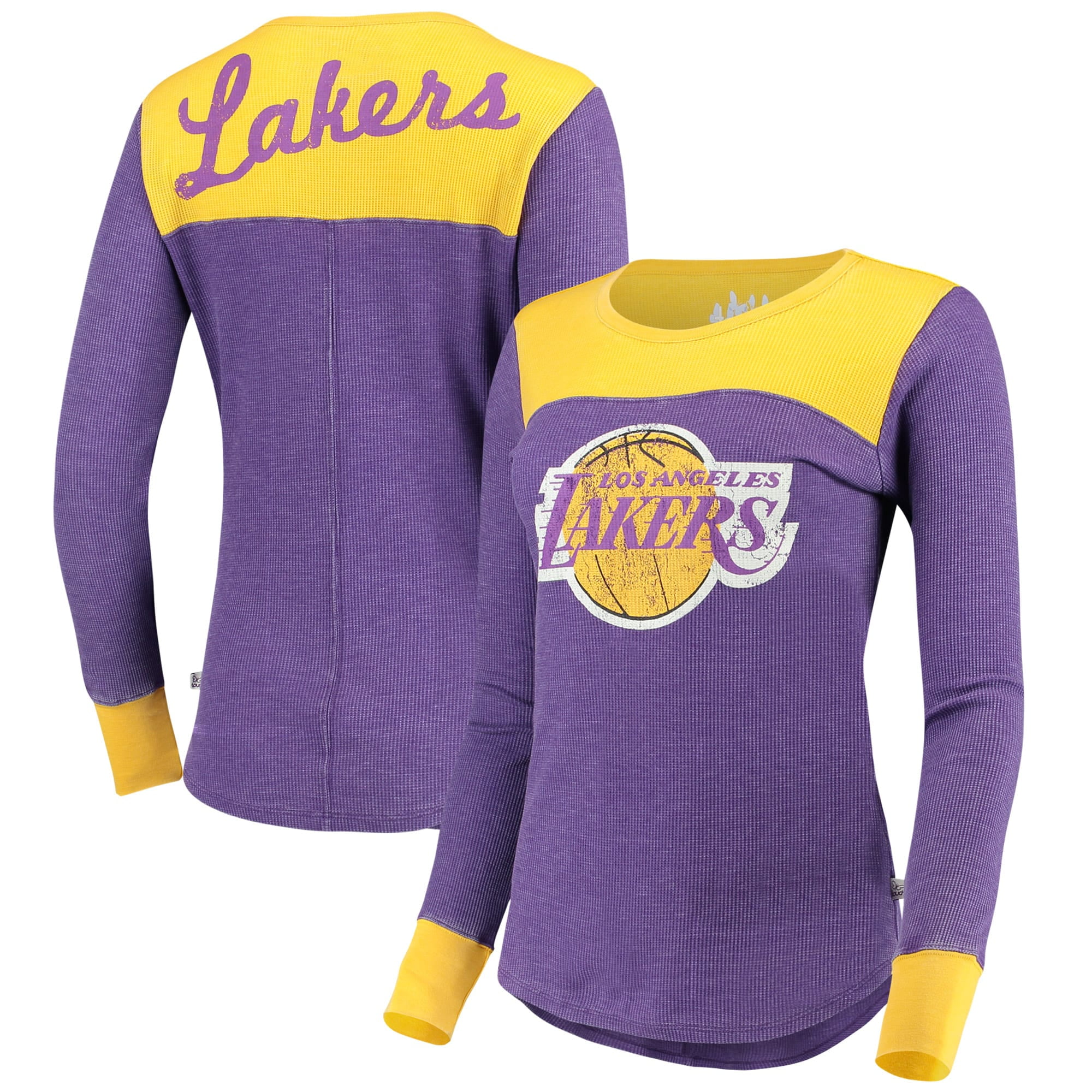 Los Angeles Lakers G-III Sports by Carl Banks Women's Blindside Long Sleeve Thermal T-Shirt 