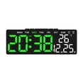 thumbnail image 1 of Reloj despertador digital multifuncional rectangular práctico con 3 niveles de brillo LED reloj digital reloj de escritorio eléctrico para interiores Concha negra, 1 of 8