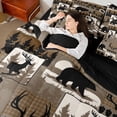 thumbnail image 4 of Feelyou Rustic Bear Deer Twin Bedding Sets 7-Piece, Hunting Wildlife Bedding Comforter Set, Vintage Patchwork Plaid Reversible Sheet Sets, Lightweight Room Decor, 4 of 7