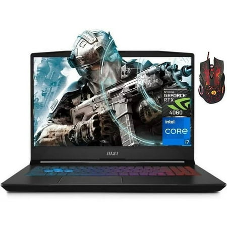 MSI Pulse 15 15.6" Gaming Laptop, Intel Core i7 13620H, 32GB DDR5 RAM, 1TB SSD, NVIDIA GeForce RTX 4060, Windows 11 Home, Bundle with Cefesfy Gaming Mouse