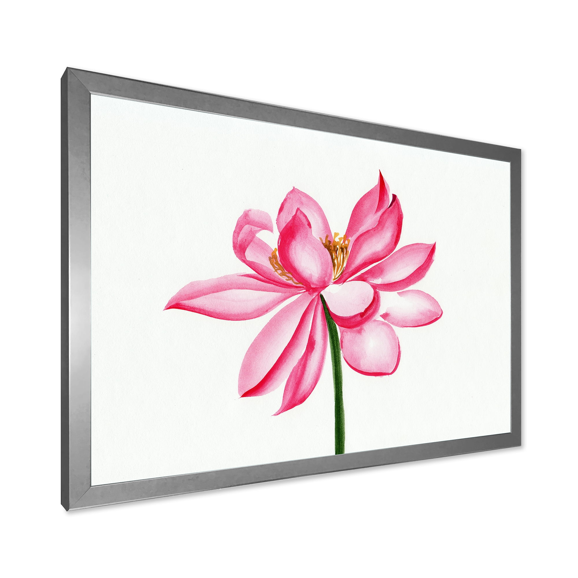 Designart 'Ancient Detail of A Pink Lotus' Traditional Framed Art Print