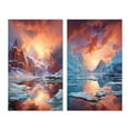 thumbnail image 2 of Designart "Coral Orange Iceberg Glacial Euphony II" Iceberg Wall Art Set Of 2 - Coral Landscapes Canvas Set For Living Room Decor, 2 of 7