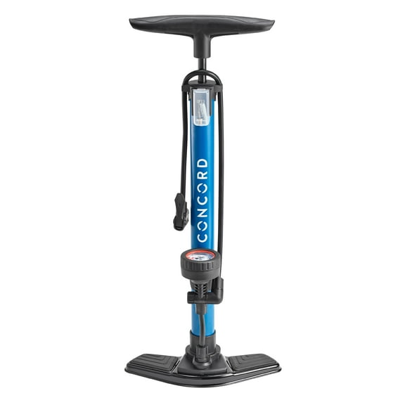 Concord Deluxe Floor Pump with Gauge, 100 PSI, Schrader and Presta Compatible