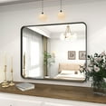 thumbnail image 6 of 24x32 inch Black Deep Frame Wall Mirror, Modern Round Corner Bathroom Vanity Mirror for Bedroom Living Room, 6 of 6