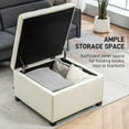 thumbnail image 6 of 27.5" Beige Tufted Storage Ottoman with Flip-Top Lid(Not Include Sofa), Square Footrest with Metal Hinge (27.5"W x 17.3"H), 6 of 10