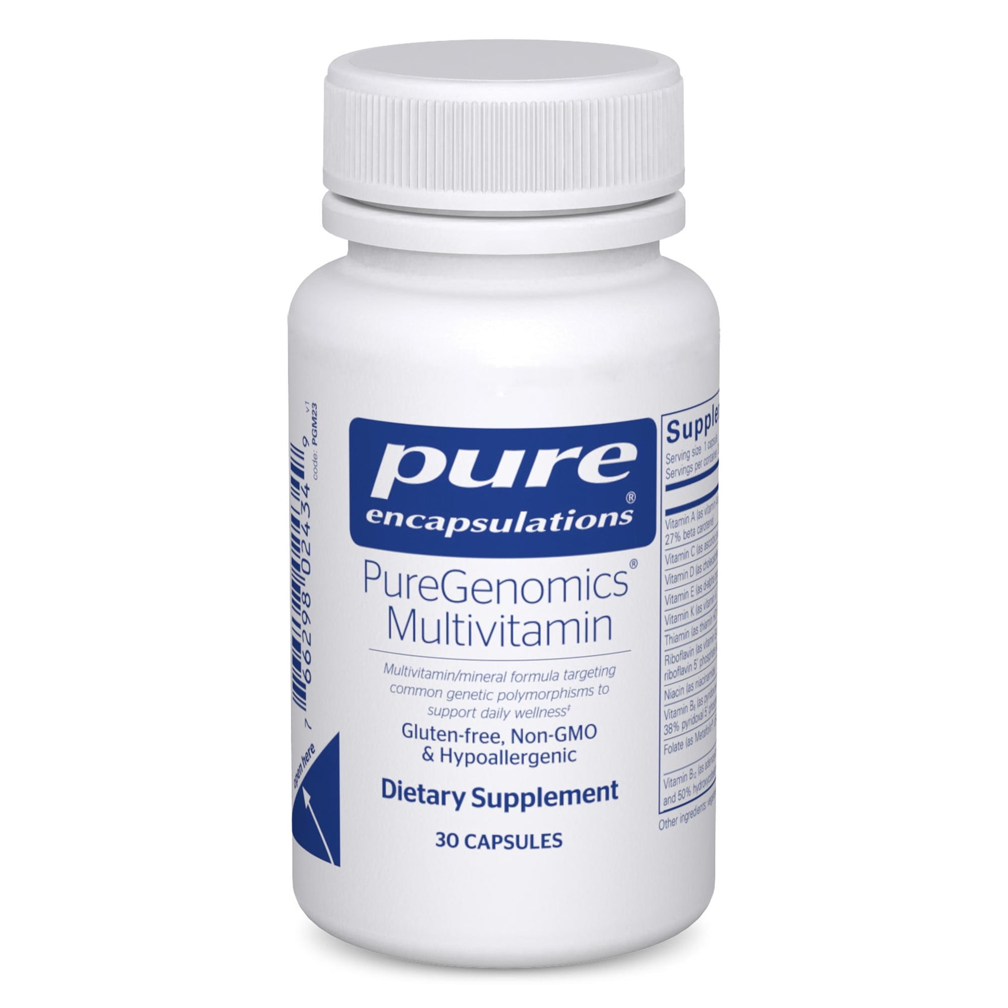 Pure Encapsulations PureGenomics Multivitamin - Supplement to Support Nutrient Requirements of Common Genetic Variations* - With Vitamin A,B,C,D,E, K & Minerals - 30 Capsules