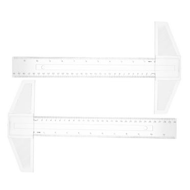 Worgeous 2pcs Marking T Rulers Portable T Ruler Clear T Shaped Ruler for Measuring