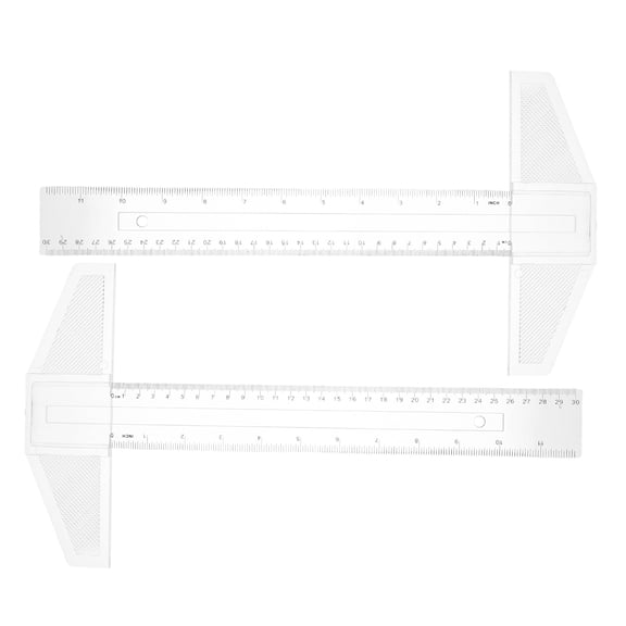 Worgeous 2pcs Marking T Rulers Portable T Ruler Clear T Shaped Ruler for Measuring