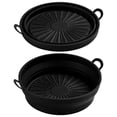 thumbnail image 2 of Doublure en Silicone pliable 8.5 pouces friteuse Silicone doublure de qualité alimentaire résistant aux hautes températures friteuse ronde Pot en Silicone(8,5 pouces noir), 2 of 12