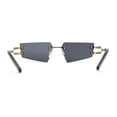 thumbnail image 4 of Luxurious Rimless Geometric Metal Frame Designer Style Sunglasses Gold Black, 4 of 4