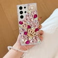 thumbnail image 2 of for Samsung Galaxy S25 Glitter Bling Case, Cute Luxury 3D Sparkle Crown Crystal Rhinestones Diamond Stunning Gems Pearl with Lanyard Wrist Strap Women Girls Phone Case for Galaxy S25,Hot Pink, 2 of 7