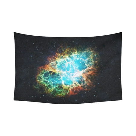 GCKG Cancer Constellations Crab Galaxy Tapestry Wall Hanging Nebula Universe Space Wall Decor Art for Living Room Bedroom Dorm Cotton Linen Decoration 90 x 60