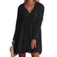 thumbnail image 1 of Vestido de jacquard,Vestido de manga larga con linterna para mujer, diseño elevado, 1 of 6