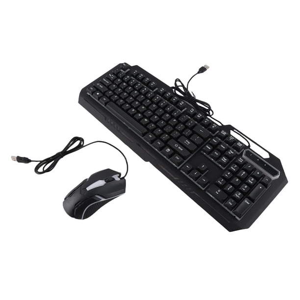 Juego De Teclado Y Mouse Con Cable, 104 Teclas Juego De Mouse Y Teclado Para Juegos Con Cable USB Aleación De Aluminio Ergonómica Luz RGB Respuesta Rápida 1200DPI Para PC
