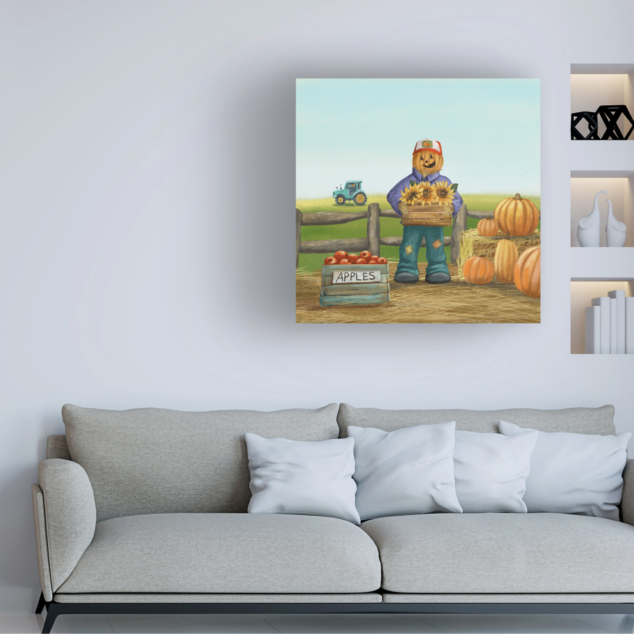 Canvas Wall Art - Christine Rotolo 'Happy Farmers 2' Wall Art for Living Room, Bedroom, or Office Décor by Trademark Fine Art - 35 x 35 Inches
